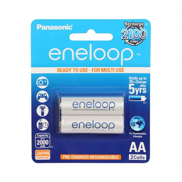 باتری قلمی قابل شارژ مدل eneloop BK-3MCCE2BT بسته دو عددی ابزارآوا