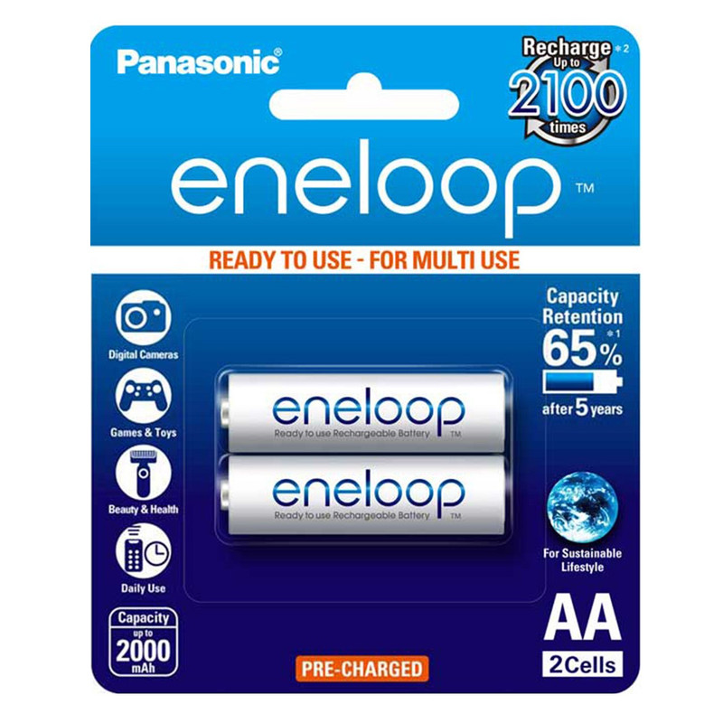 باتری قلمی قابل شارژ پاناسونیک مدل Eneloop BK-3MCCE/2BT بسته 2 عددی ابزارآوا