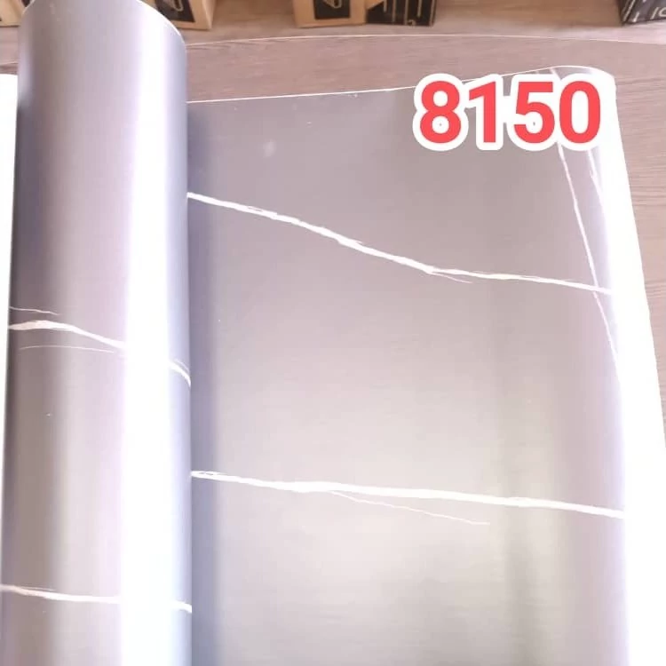 برچسب کابینت طرح سنگ سوپرمات طوسی رگه سفید ضخیم - 8150مدل 1