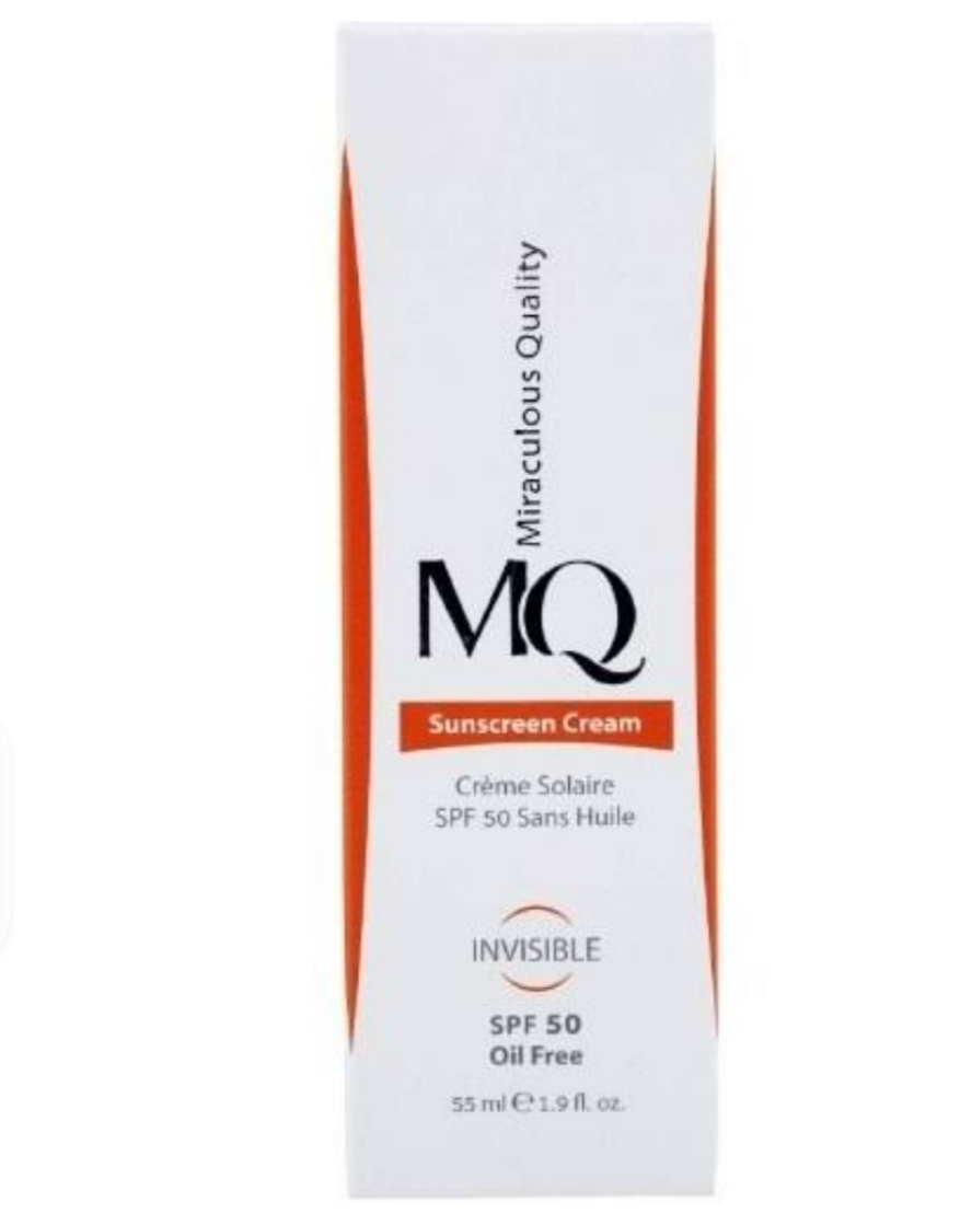 کرم ضدآفتاب فاقد چربی بی رنگ ام کیو SPF50،حجم 55میل