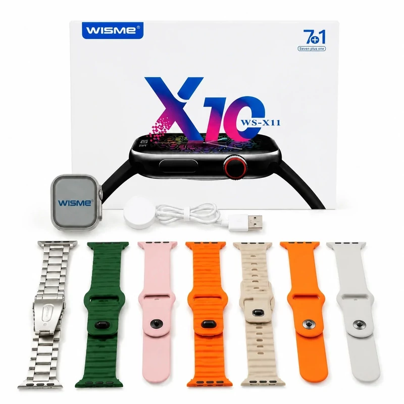 ساعت هوشمند ویسمی مدل WS-X11 با 8 بند متنوع سیلیکونی و مختلف 