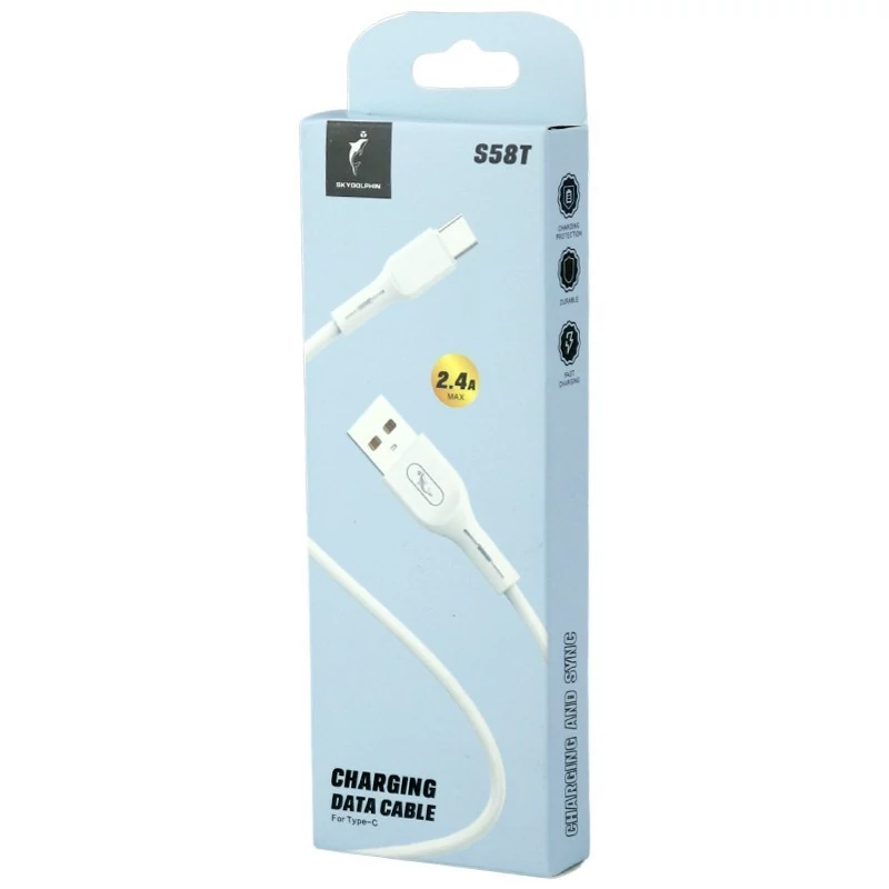 کابل شارژگوشی موبایل تایپ سی 2.4آمپر MAX فست شارژ دلفین S58T