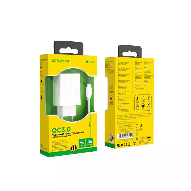 شارژر دیواری BA47A USB QC3.0 18W بروفون
