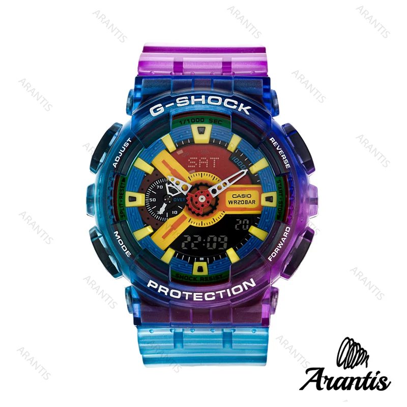ساعت مچی جی شاک GShock GA110،صد در صد ضد آب، تنظیم اتوماتیک با کشورها، دارای اتولایت