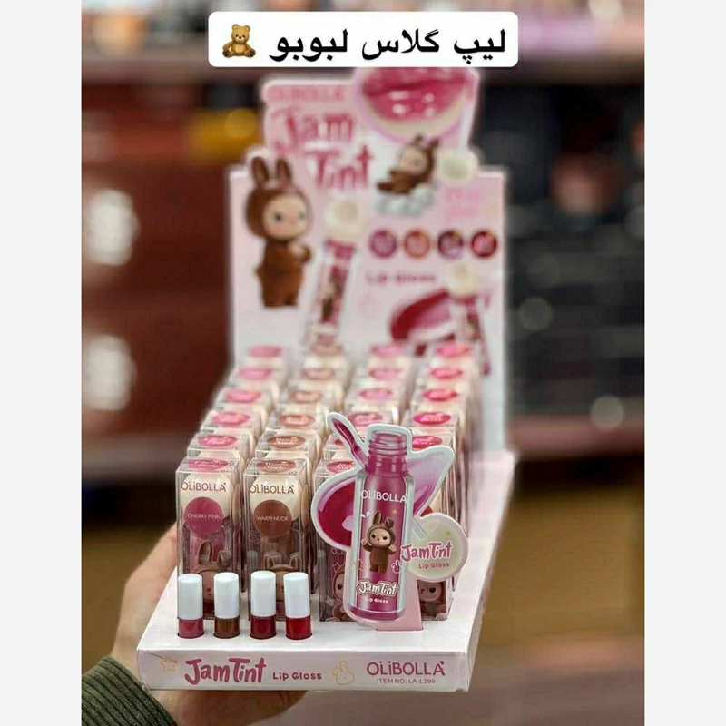لیپ گلاس شیشه ای رنگی طرح لبوبو OLIBOLLA
