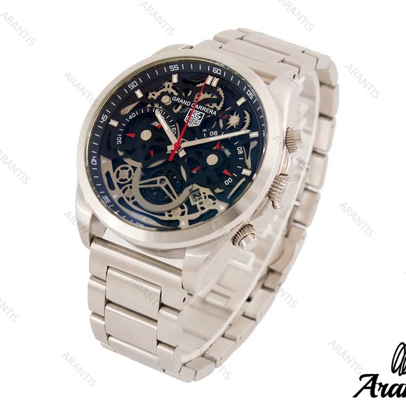 ساعت تگ هویر موناکو نقره ای مات بند رابر کرنوگراف قرمز Tag Heuer Monaco