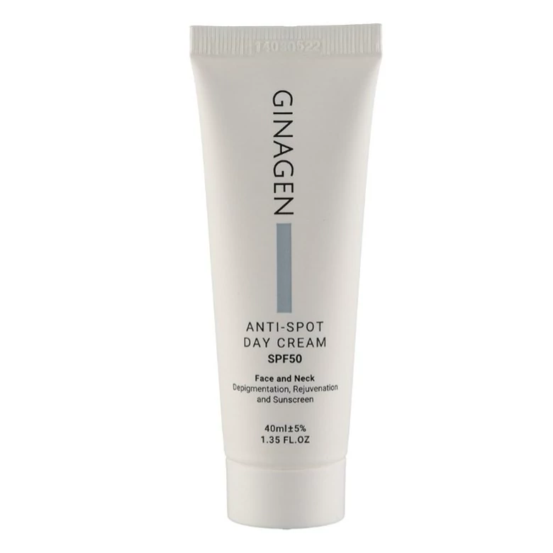 کرم روز ژیناژن مناسب صوت و گردن spf50 مدل Anti Spot حجم 40 میل