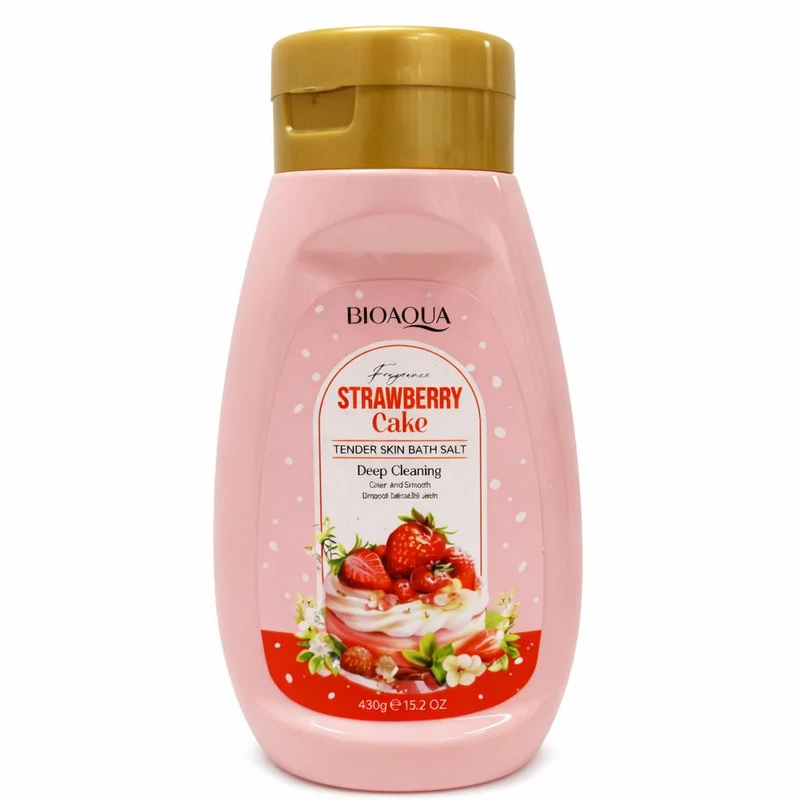 نمک بدن کیک توت فرنگی بیوآکوا Bioaqua حجم 430g
