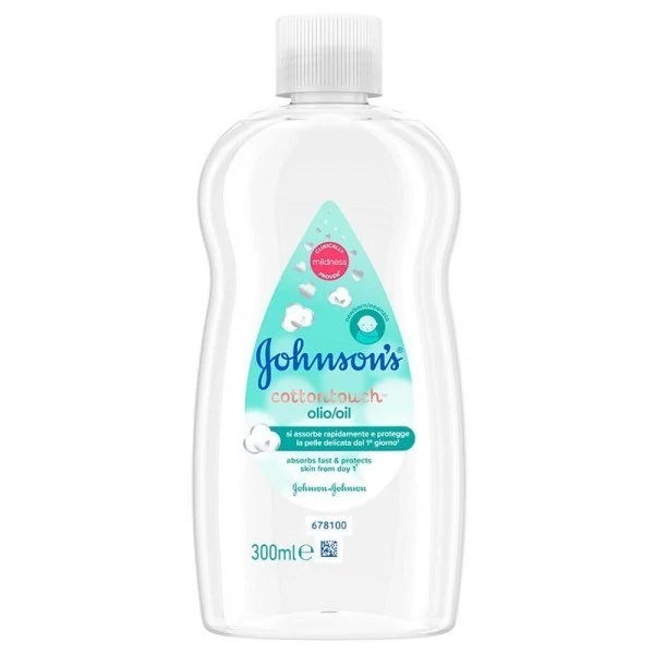 روغن بدن کودک جانسون مدل Johnson's CottonTouch Oil حاوی روغن پنبه و ویتامین E حجم 300 میل اروپایی