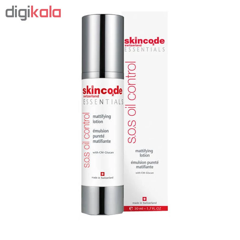 لوسیون مات کننده مناسب پوست های چرب اسکین کد (اصل) | Skincode S.O.S Mattifying Lotion Oily Skin