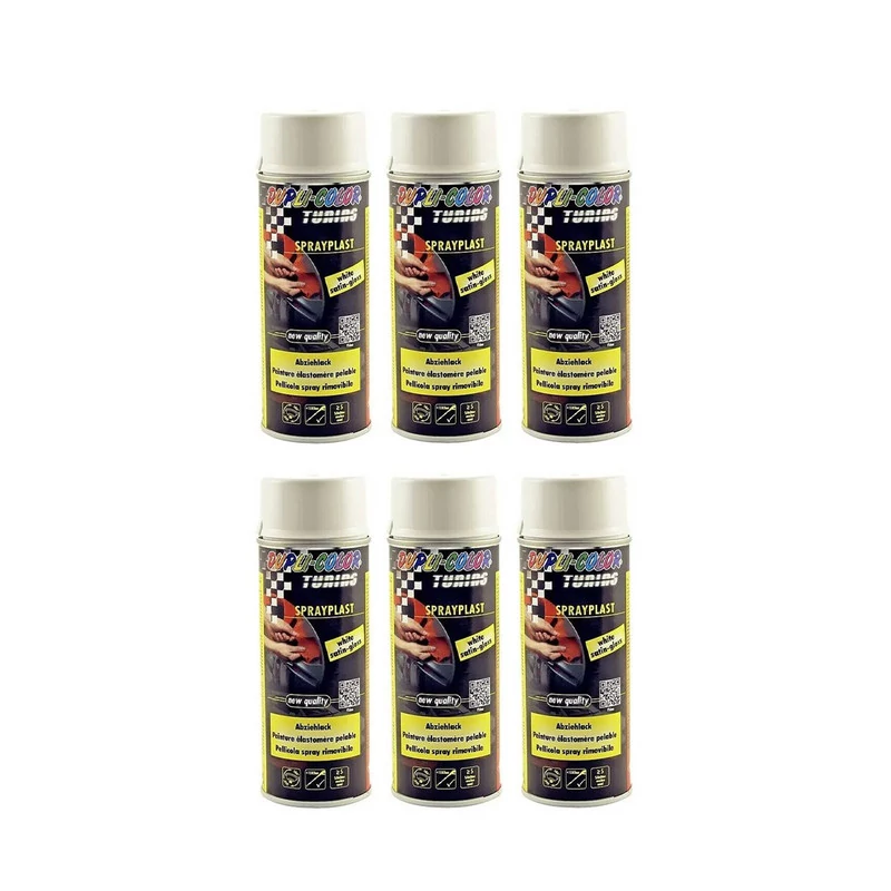 اسپری رنگ رینگ پلاست سفید دوپلی کالر مدل sprayplast حجم 400 میلی لیتر مجموعه 6 عددی
