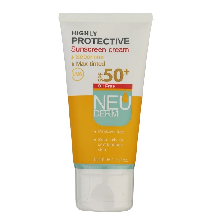 نئودرم کرم ضد آفتاب مکس پروتکت SPF 50پلاس رنگی بژ روشن 50 میل