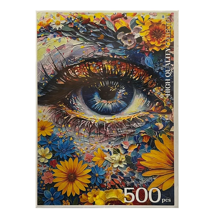 پازل 500 تکه کینگ مدل چشم و گل مناسب برای بزرگسالان HEV