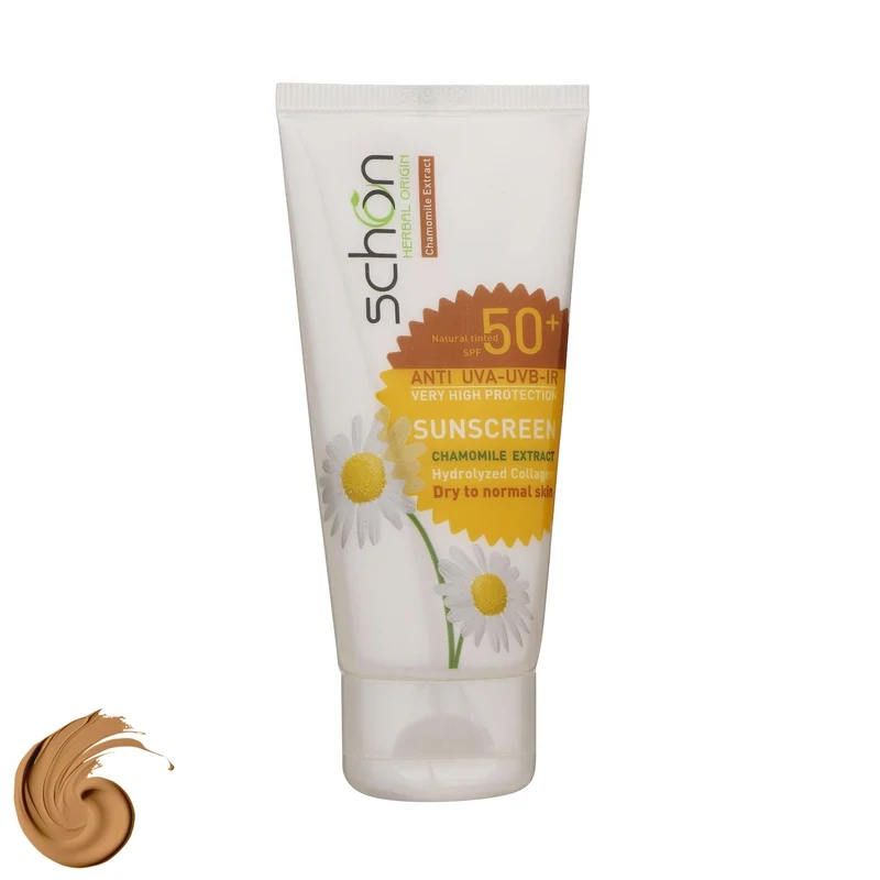 کرم ضد آفتاب رنگی شون مدل Chamomile Extract با 50 SPF مناسب پوست خشک تا نرمال حجم 50 میلی لیتر