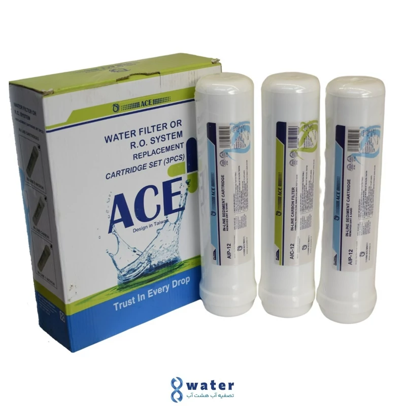 پک 3 عددی فیلتر اینلاین ACE دستگاه تصفیه آب - فیلتر مرحله 1، 2 و 3