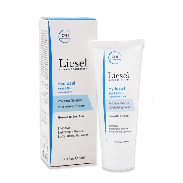کرم آبرسان قوی لایسل مدل Hydrasel Rich مناسب پوست نرمال تا خشک حجم 50 میل