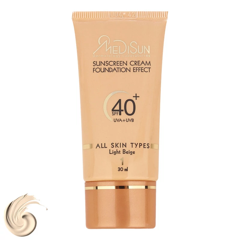 کرم ضد آفتاب رنگی مدیسان مدل Foundation Effect با SPF40 مناسب انواع پوست حجم 30 میلی لیتر