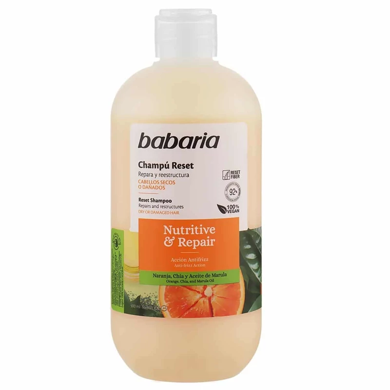 شامپو تقویت کننده و ترمیم کننده مو زنانه باباریا مدل Nutritive . Repair مناسب برای موهای خشک و آسیب دیده حجم 500 میلی...