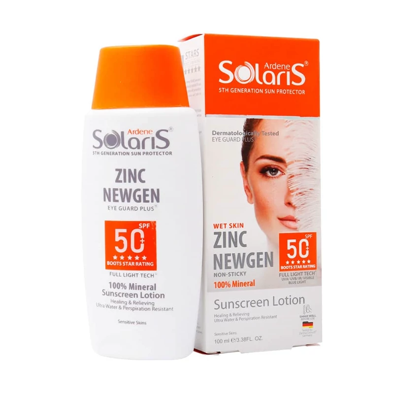 لوسیون ضدآفتاب زینک نیوژن +50 SPF پوست حساس آردن سولاریس 100 میلی لیتر Ardene Solaris