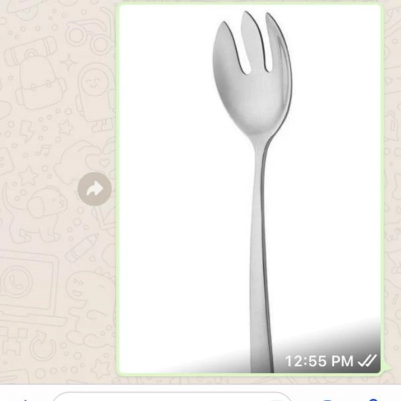 چنگال سالاد ناب استیل مدل فلورانس دسته مات