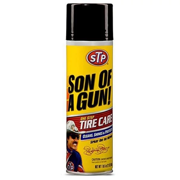 اسپری براق کننده لاستیک خودرو  اس تی پی مدل sun of a gun حجم 595 میلی لیتر مدل 1