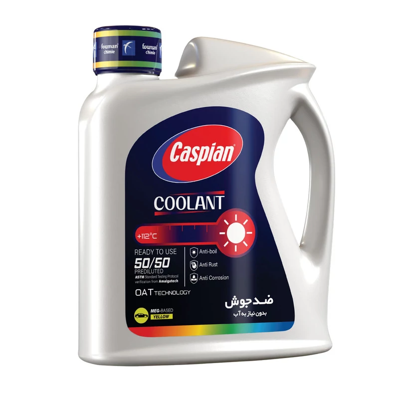 ضدیخ و ضدجوش آماده مصرف 50 به 50 کاسپین مدل COOLANT حجم 930 میلی لیتر بسته 2 عددی