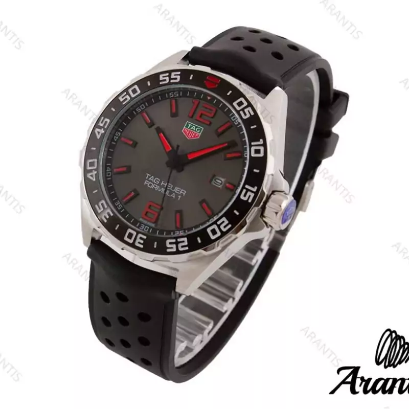ساعت تگ هویر فورمول1 نقره ای کرنوگراف استیل بزل مشکی TAG Heuer Formula 1 Chronograph