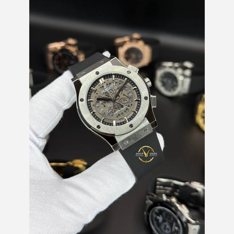 ساعت مچی مردانه هابلوت اسکلتون نقره ای Hublot Big Bang 88963