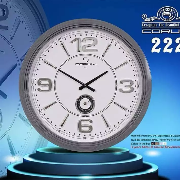 ساعت دیواری کروم 222(هزینه ارسال پس کرایه)