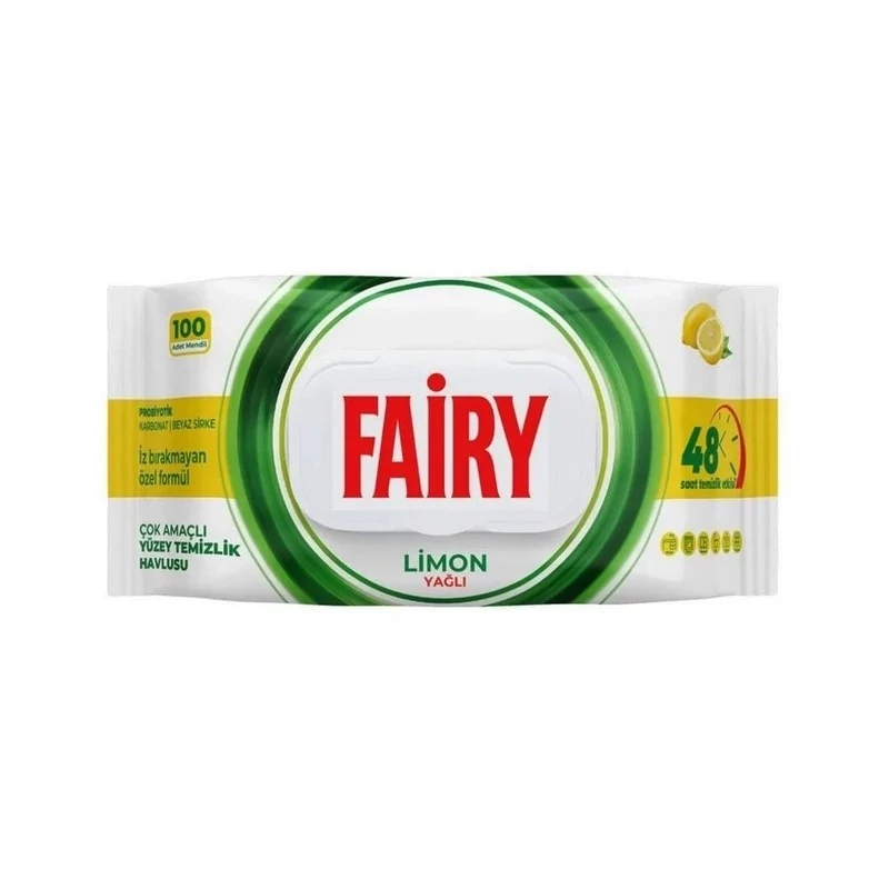 دستمال مرطوب حوله ای مخصوص تی فایری با رایحه لیمو بسته 50 عددی