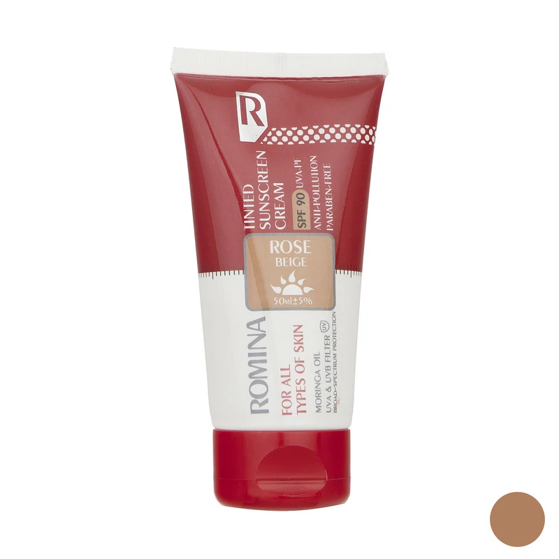 کرم ضد آفتاب رومینا مدل Rose Beige-50 حجم 50 میلی لیتر