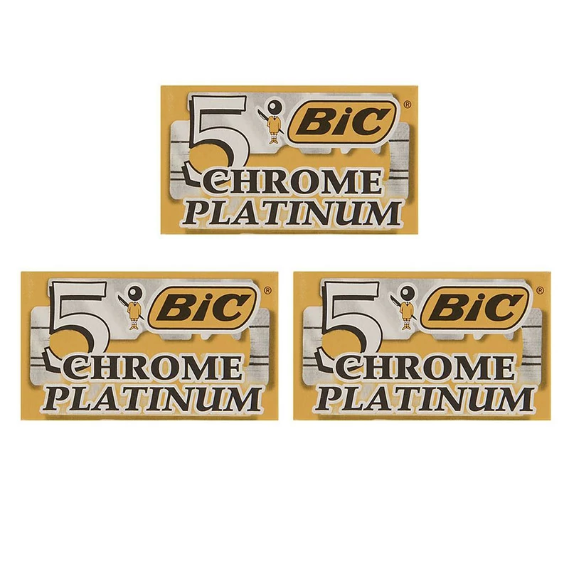 تیغ یدک بیک مدل Platinum Chromium Double Edge مجموعه 4 عددی
