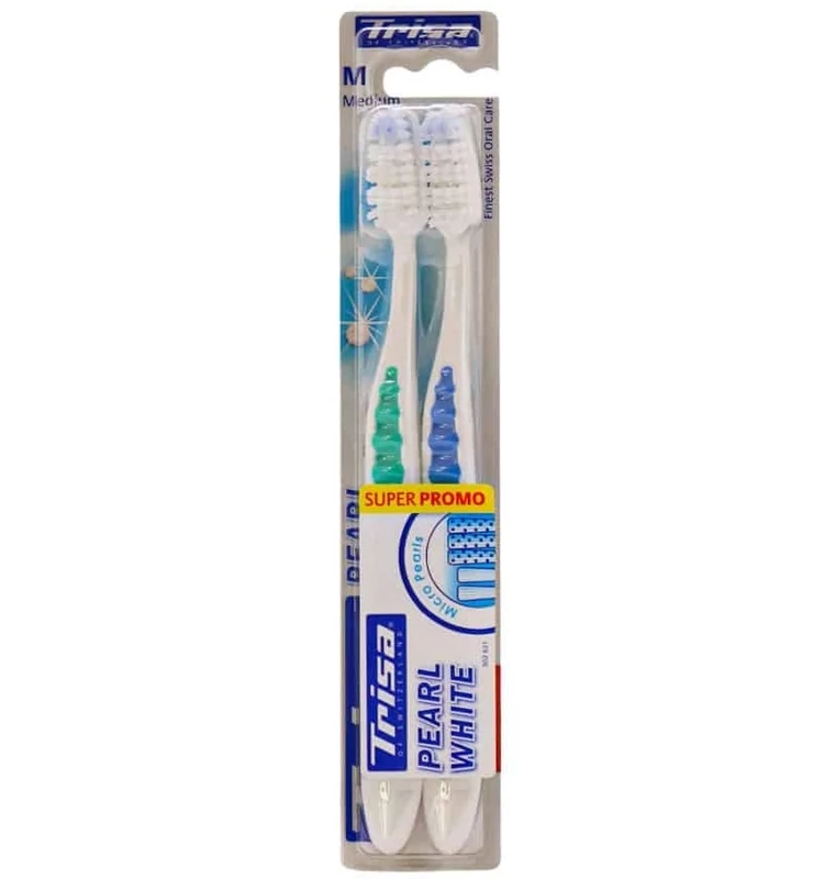 مسواک تریزا پرل وایت متوسط میکرو پرلز | Trisa Pearl White Medium Micro Pearls Toothbrush