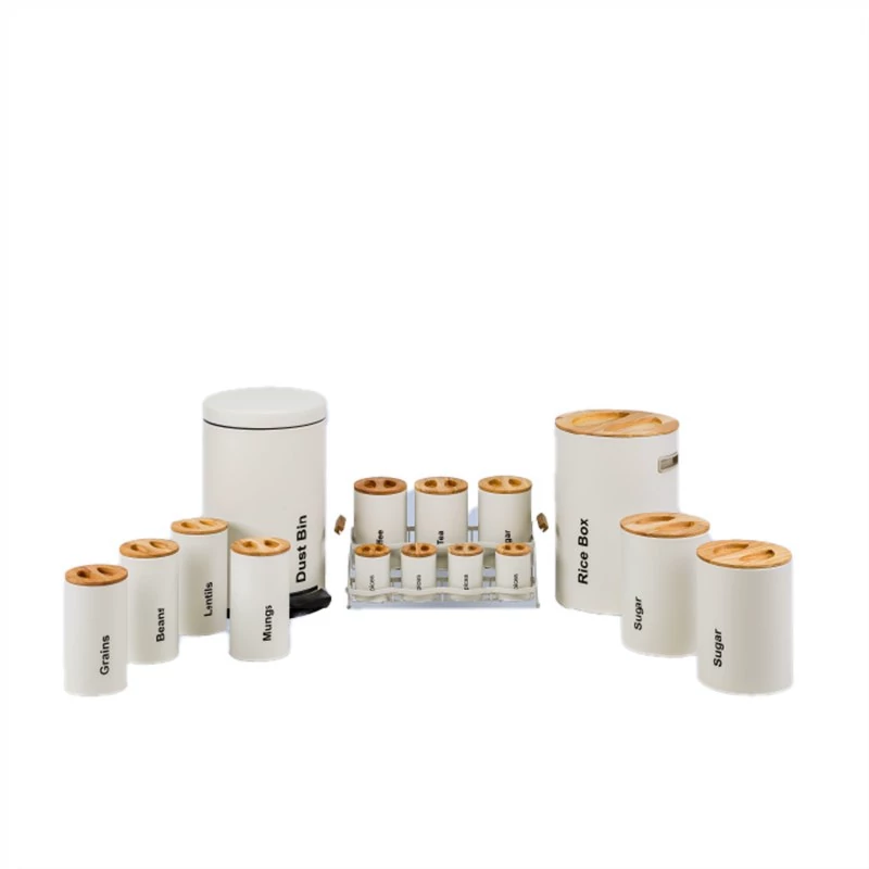 سرویس آشپزخانه 16 پارچه نباتی سنباده ای درب چوبی یونیک کد UN-8001 (پس کرایه)
