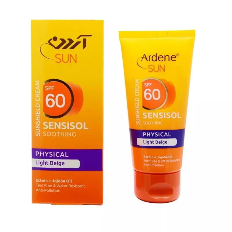 کرم ضد آفتاب فیزیکال آردن مدل Sensisol SPF 60 مناسب پوست حساس حجم 50 میلی لیتر | بژ روشن
