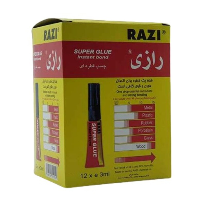 چسب همه کاره راضی 3 گرم 12 عددی