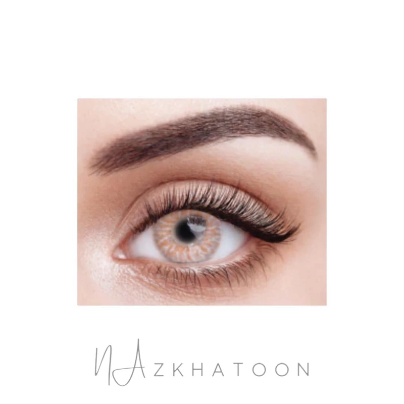لنز رنگی چشم نیو ویژن پرو رنگ عسلی روشن بدون دور (NEW VISION-PRO) مدل Amber Hazel