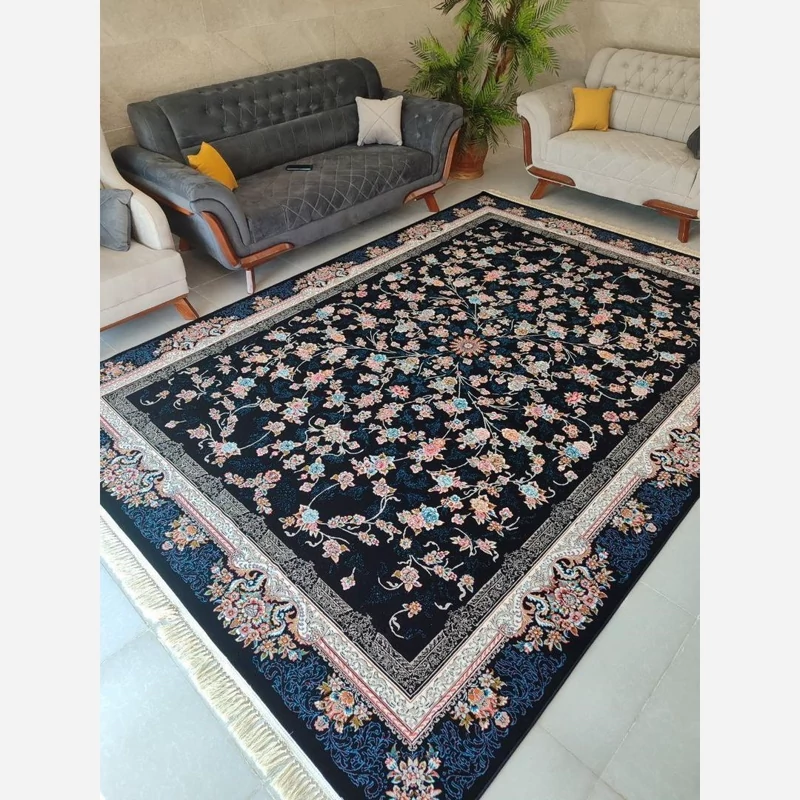 قالی کاشان مدل جانان سفید رنگ بی سی اف 12 متری ( این فرش با این رنگبندی سفارشی هست )