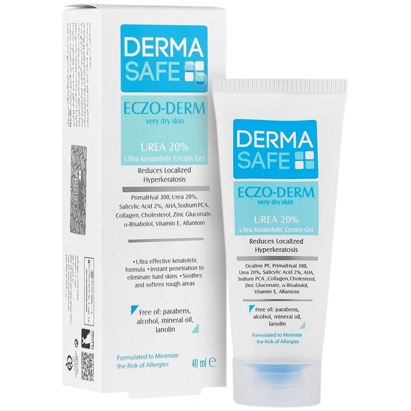 کرم ژل اوره 20 درصد اکزودرم درماسیف_Eczo Derm Urea 20 Ultra Keratolytic Cream Gel