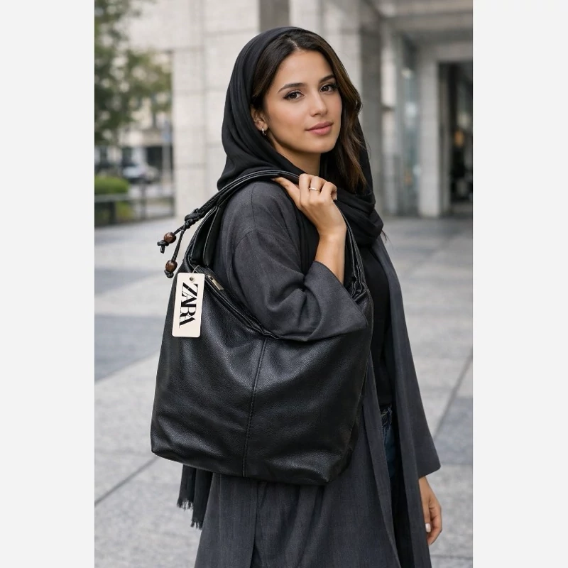 کیف زنانه شل بزرگ چرم براق 
