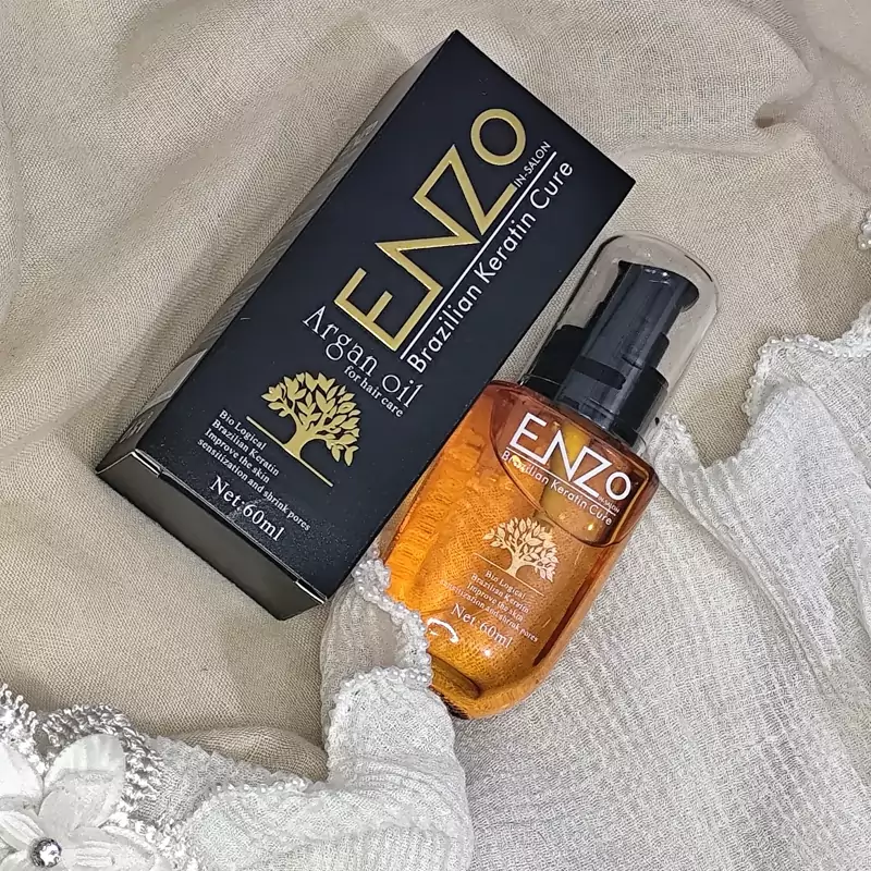 روغن آرگان انزو ENZO برطرف کننده خشکی ساقه مو رفع موخوره تقویت کننده ریشه مو و ضد ریزش 