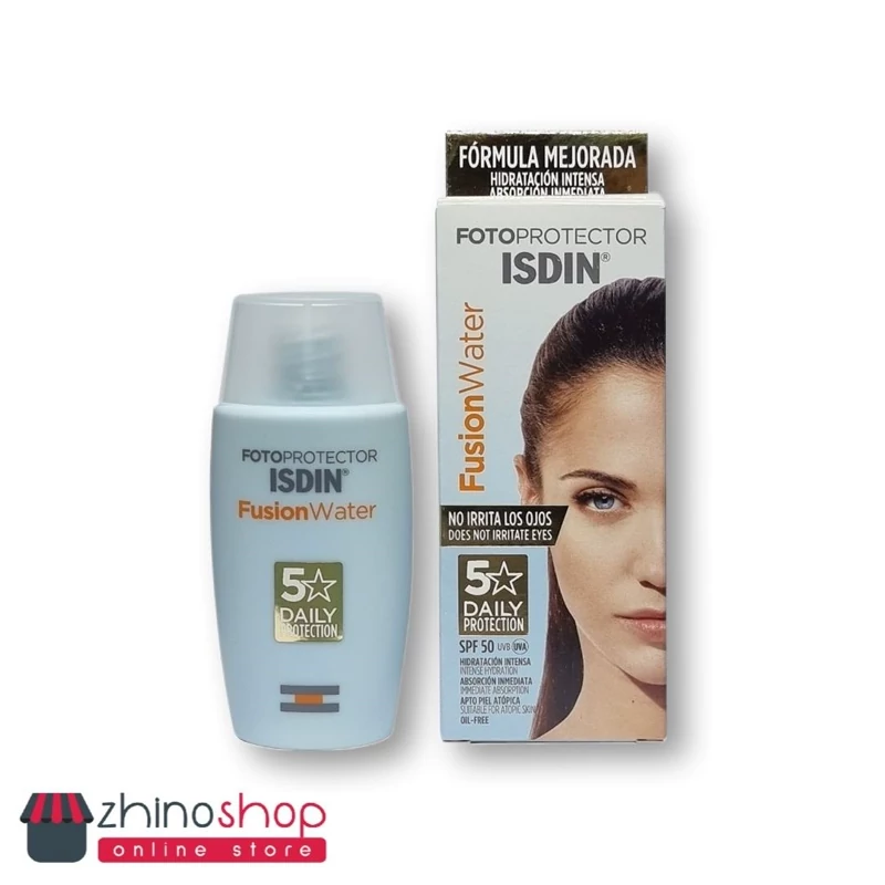 ضد آفتاب ایزدین isdin مدل فیوژن واتر 5ستاره بی رنگ Fotoprotector ISDIN Fusion اصلی ساخت اسپانیا - الن گلرو