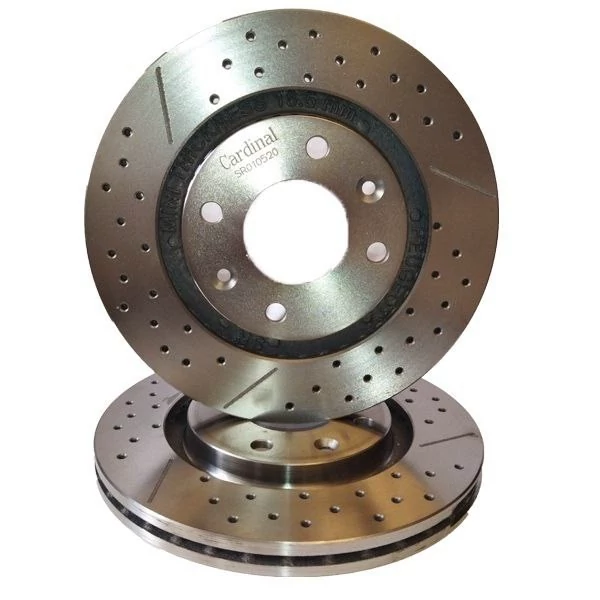 دیسک ترمز چرخ جلو پژو 405 سوراخ دار شیار دار کاردینال (2عددی)