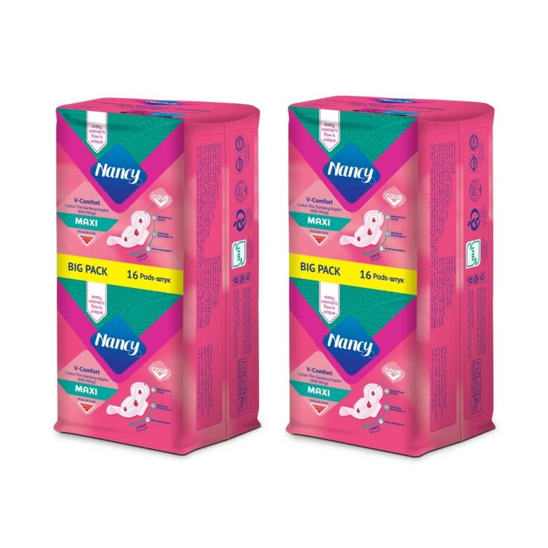 نوار بهداشتی بالدار نازک نانسی مدل MAXI سایز فوق العاده بزرگ شش بسته 7 عددی