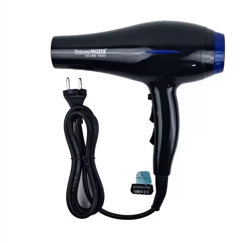 سشوار موزر  کد 8835 متور سبک  6000وات واقعی  بدنه نشکن  خوش دست و سبک  دارای دو کله حالت دهنده  سیم چرخشی 360درجه  یک سا