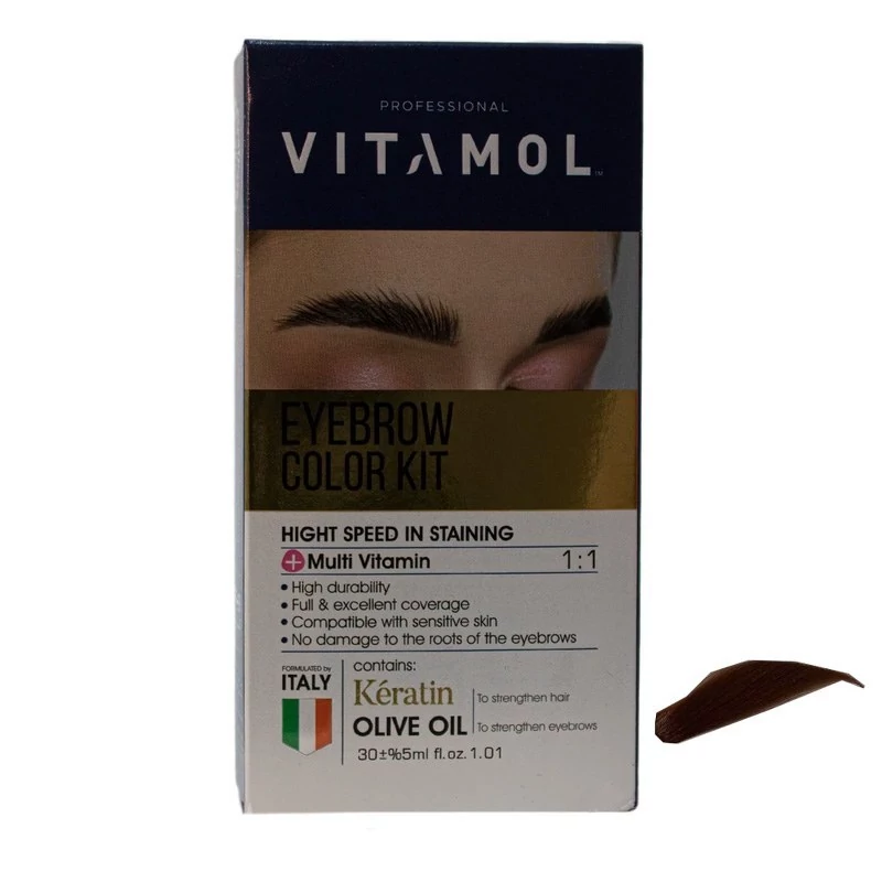کیت رنگ ابرو ویتامول شماره CH1 رنگ بلوند شکلاتی تیره 30ml