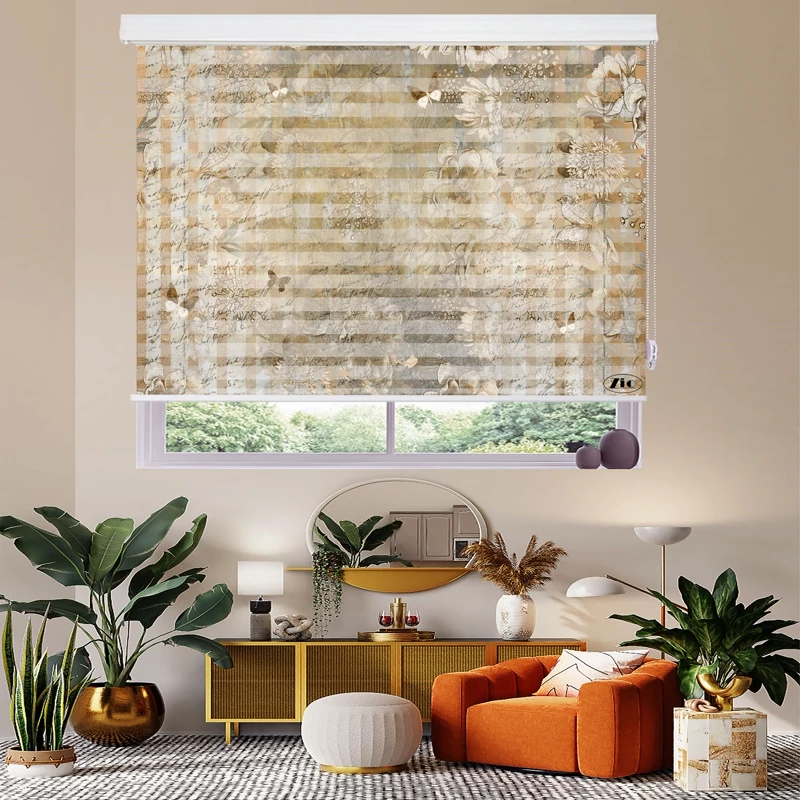 پرده زبرا زیو مدل 3D-1202سایز 150x150 سانتی متر