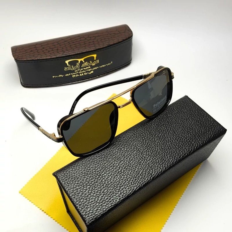 عینک آفتابی مردانه کارتیر Cartier مدل 2470901 پلاریزه فلزی پک هدیه لوازم جانبی