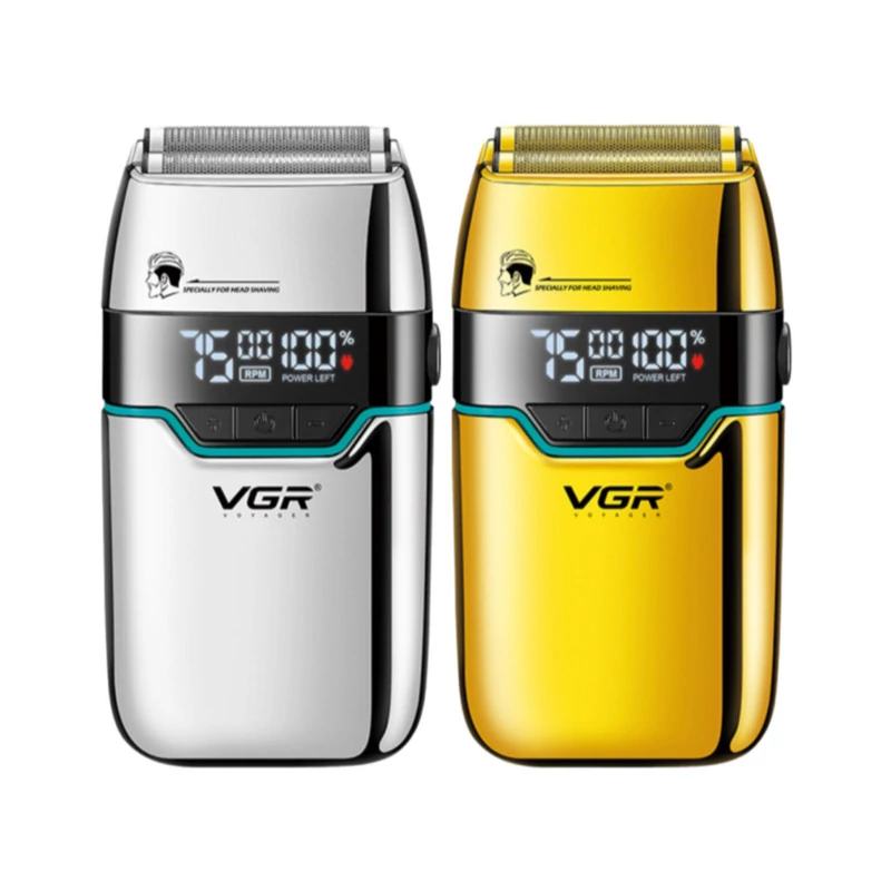 ماشین اصلاح موی صورت شارژی وی جی ار مدل V-350 با تیغه تیتانیوم، اصلاح صفر میلیمتر، باتری لیتیومی 1200 میلیآمپر، نمایش...
