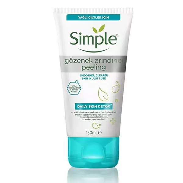 ژل اسکراب پاکسازی صورت سیمپل Simple مدل DAILY SKIN DETOX حجم 150 میل